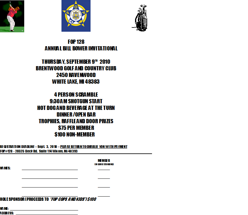 FOP Cops and Kids Golf Outing